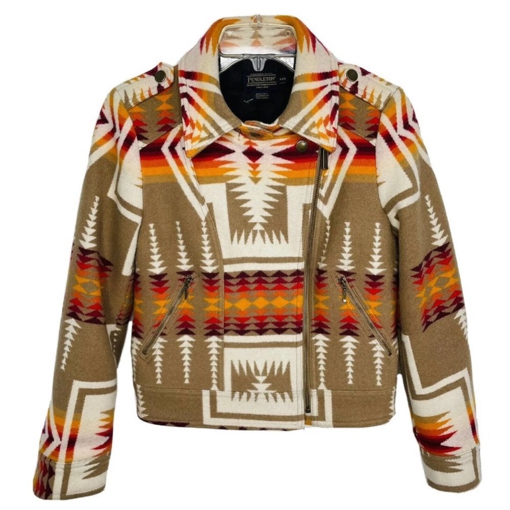 Pendleton woman’s Harding Moto Jacket~ Chief Joseph wool blend.